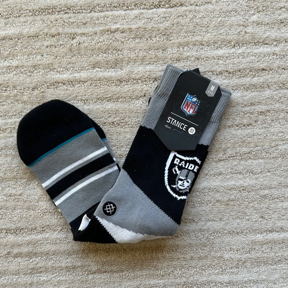 NWT Stance Raiders Retro Socks Black NFL Football Men’s Medium 6-8.5